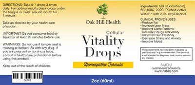 2 Oz Bottle Label (Vitality Drops 2 Oz Bottle Label)